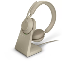 Bluetooth гарнитура Jabra Evolve2 65, Link380a MS Stereo Stand Beige(26599-999-988)